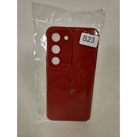 Samsung Galaxy S23 "Hearts" Rubber Red Texture Case Cover NEW - Picture 1 of 9